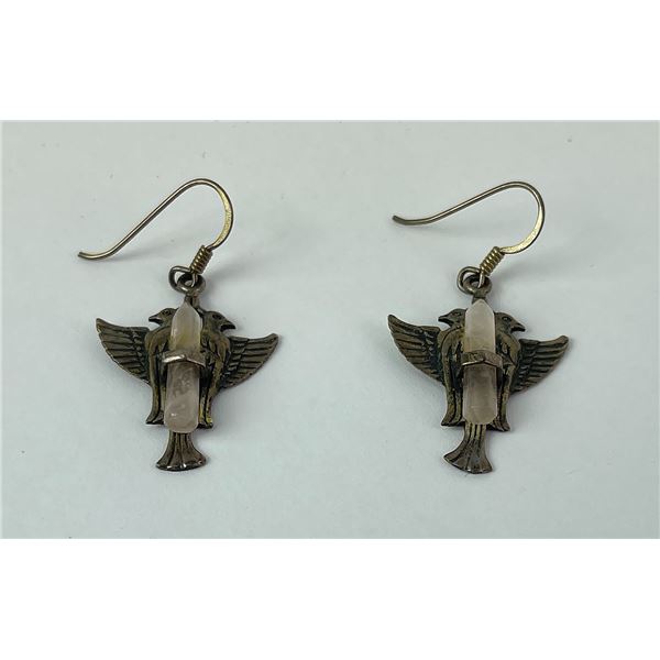 Egyptian Sterling Silver Amethyst Earrings