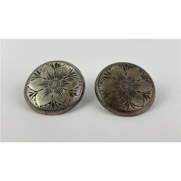 Antique Sterling Silver Cowboy Bridle Conchos