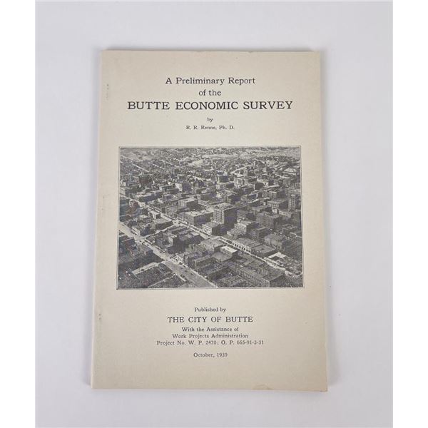 Butte Montana Economic Survey 1939