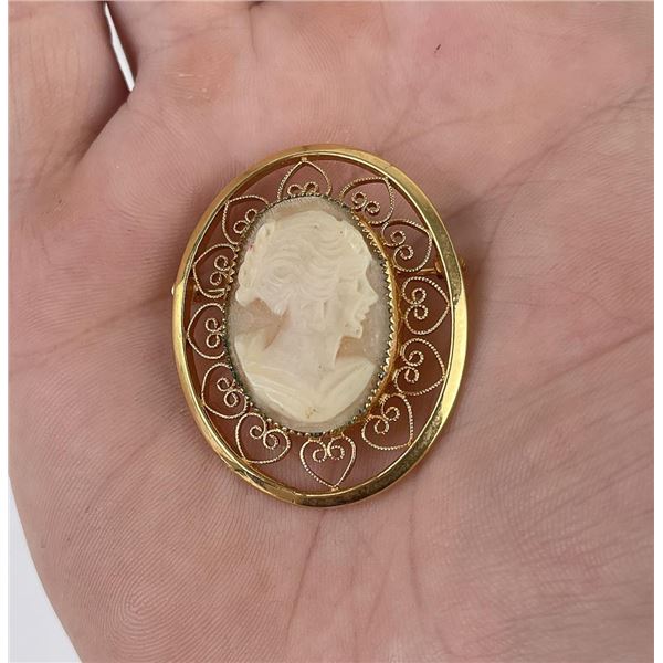 Victorian Gold Filled Shell Cameo