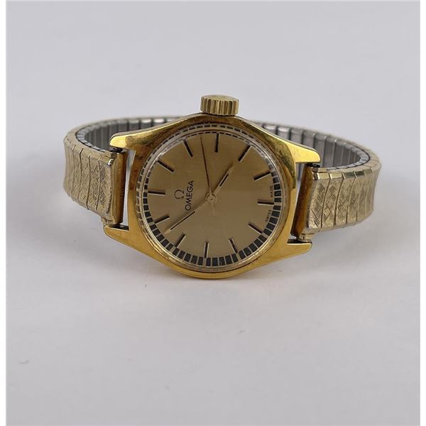 Omega Gold Ladies Quartz Electroplate Watch