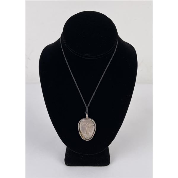 Inuit Eskimo Sterling Silver and Gold Necklace