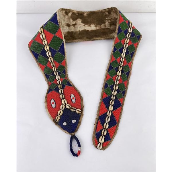 African Yoruba Beaded Snake Diviners Sash