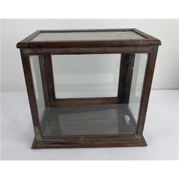 Antique Oak Mercantile Display Cabinet