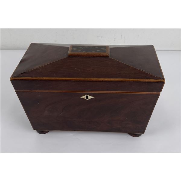 Antique Mahogany Casket Tea Caddy Box