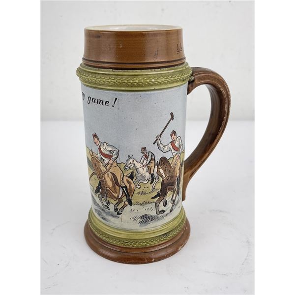 Antique German Beer Stein Polo Game
