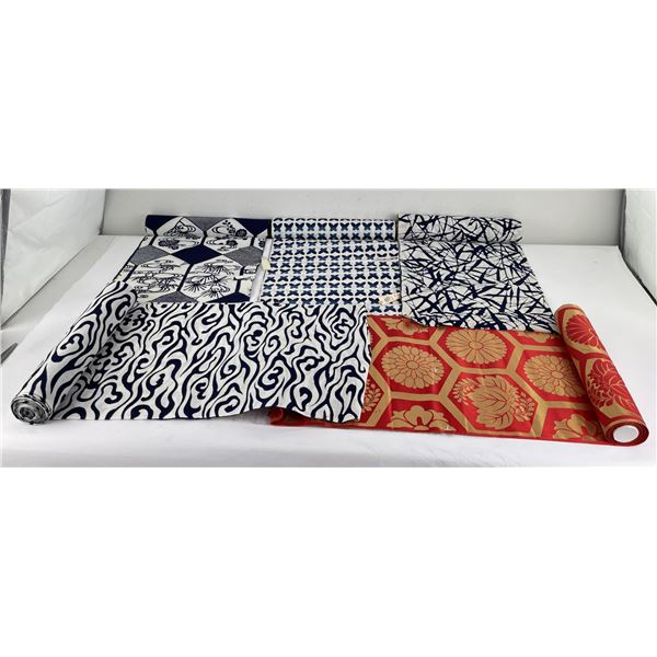 Group of Japanese Fabric Bolt Rolls