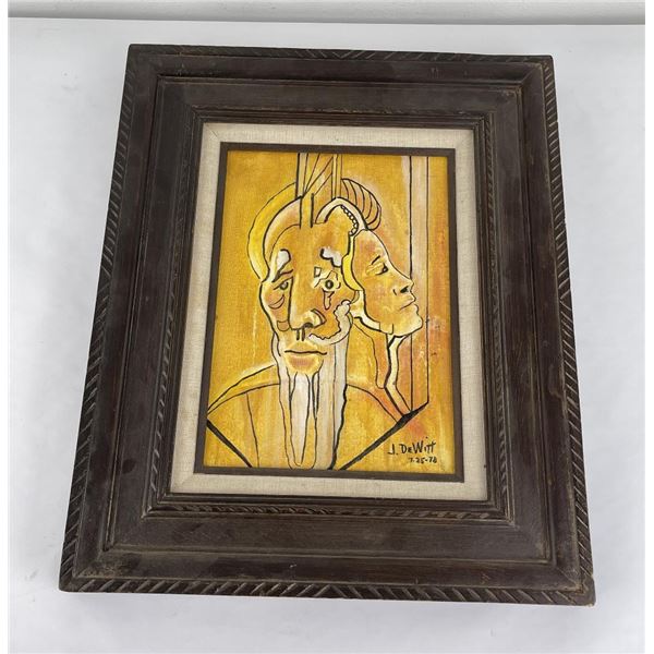Mid Century Oil on Board Painting DeWitt