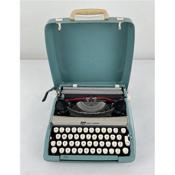 Smith Corona Blue Portable Typewriter