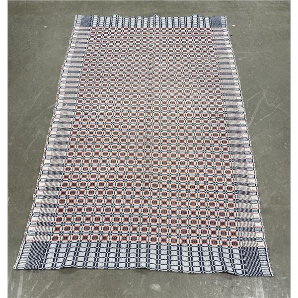 Antique American Folk Art Jacquard Coverlet