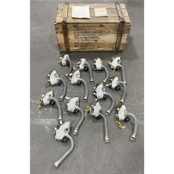Russian Cold War Children's Gas Masks in Crate