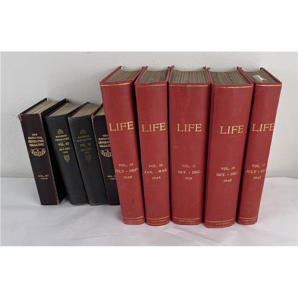 Bound National Geographic and Life Magazines