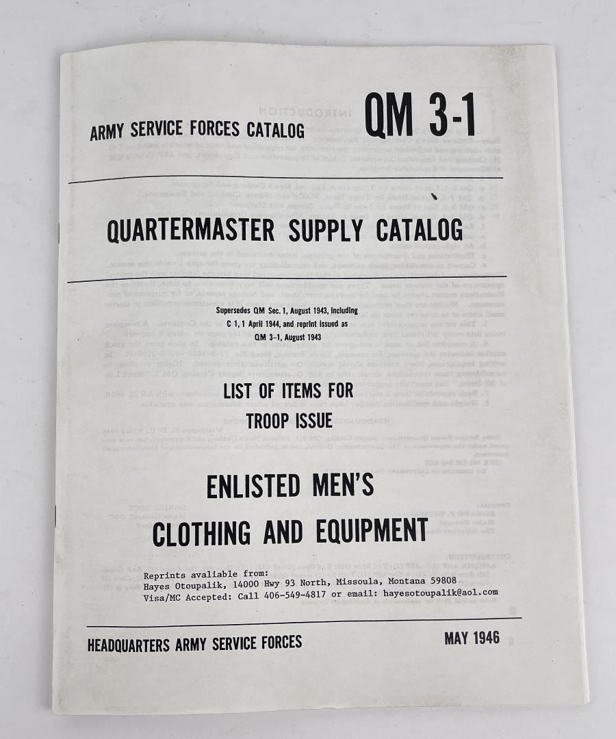 Quartermaster Supply Catalog QM 31