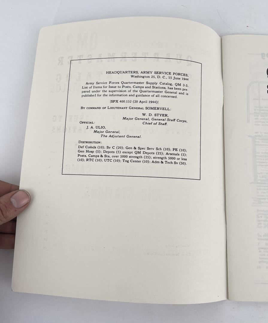 Quartermaster Supply Catalog QM 33