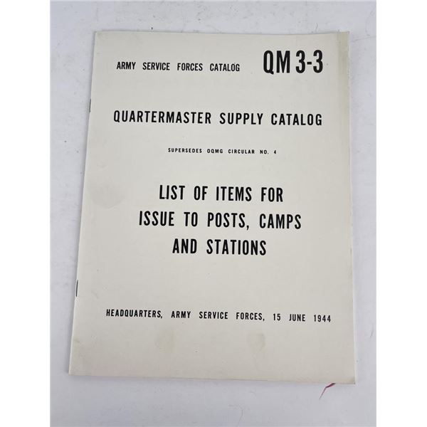 Quartermaster Supply Catalog QM 33