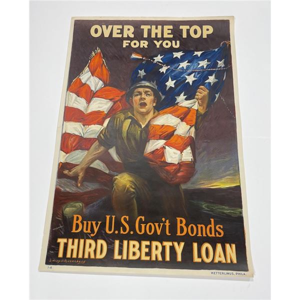 Over the Top for You Third Liberty Loan WW1 Poster