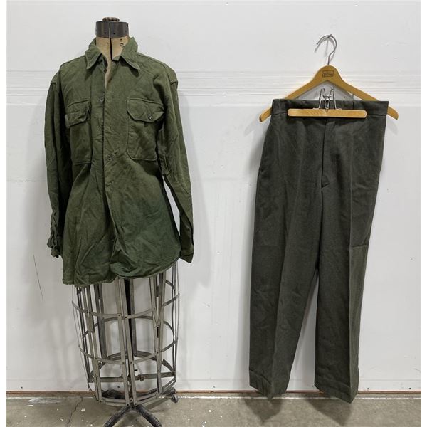 WW2 Marine Corps Forest Green Pants and Shirt