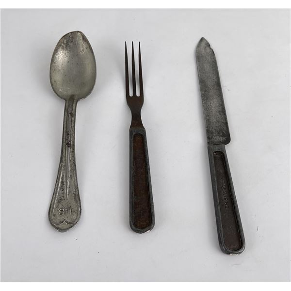 Indian Wars 1885 Mess Kit Knife Fork Spoon