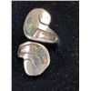 Image 2 : Vintage Large 925 Silver Pin with Abalone Inlay and Sterling Ring with Abalone Inlay