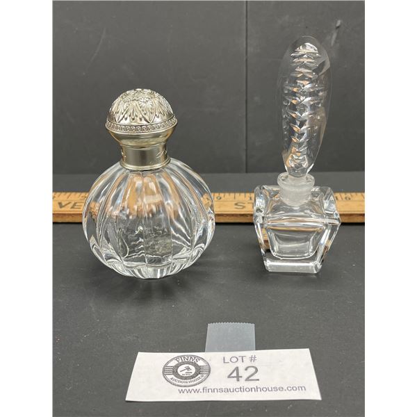 Gorgeous Crystal Perfume Bottle with Stopper and Doulton Perfume Bottle
