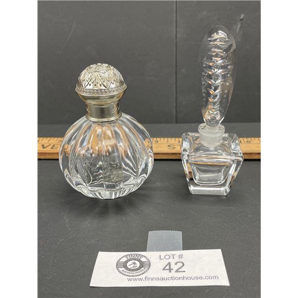 Gorgeous Crystal Perfume Bottle with Stopper and Doulton Perfume Bottle