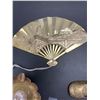 Image 2 : Vintage Asian Collectible Brass Incense Burner, Fan and Ashtray