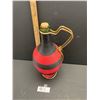 Image 2 : Vintage Vireda Black and Red Wrapped Wine Decanter 14" Made in Spain