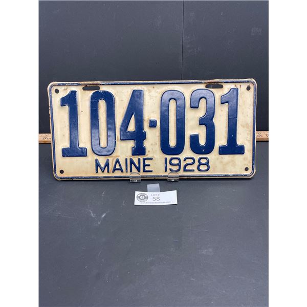 1928 Maine USA License Plate