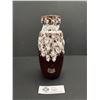 Image 1 : Beautiful White Lava Look Pouring onto Chocolate Brown West German Vase 7.5"