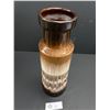 Image 2 : Stunning Chocolate Brown Dripping Into Cream West German Stamped and Numbered Vase 12" Tall