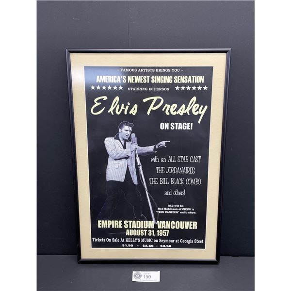 13 x 18.5  Nicely Framed Elvis Presley Empire Stadium Vancouver Reproduction Poster