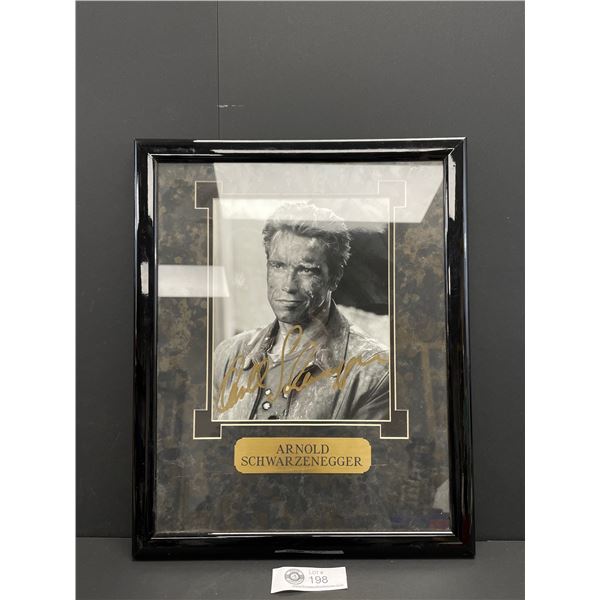 Nicely Framed Autographed Picture of Arnold Schwarzenegger with COA 12.5 x 15.5"