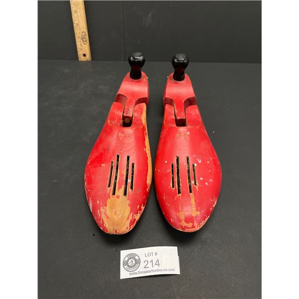 Pair of Red Wooden Shoe Lasts Size 84