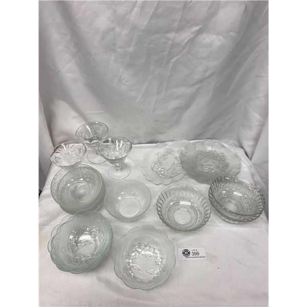 Crystal and Cut Glass Lot Including Wine Glasses, Bowls and Plates