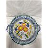 Image 2 : Beautiful Extra Large Serving Plate 17" Diameter with Lot of 3 Glass Ashtrays