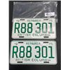 Image 1 : Pair of 1975 Repairer BC License Plate, Great Shape