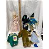 Image 1 : Lot of Vintage Collectible Wizard of Oz Dolls Including Dorothy, Wicked Witch, Cowardly Lion, Etc