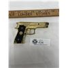 Image 2 : Miniature Baretta Gold Plated Lighter Some Chips in Handle