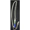 Image 1 : 925 SILVER PENDANT WITH GREEN/BLUE RESIN