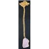 Image 1 : ROSE QUARTZ STONE PENDANT WRAPPED WITH GOLD FOIL