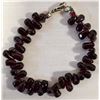 Image 1 : GARNET BEAD BRACELET ON SILVER WIRE 7 INCH