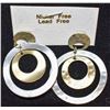 Image 1 : VINTAGE 2 TONE METAL DROP EARRINGS ON POSTS