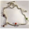 Image 1 : CHARM BRACELET WITH MULTI COLOR CRYSTAL CHARMS