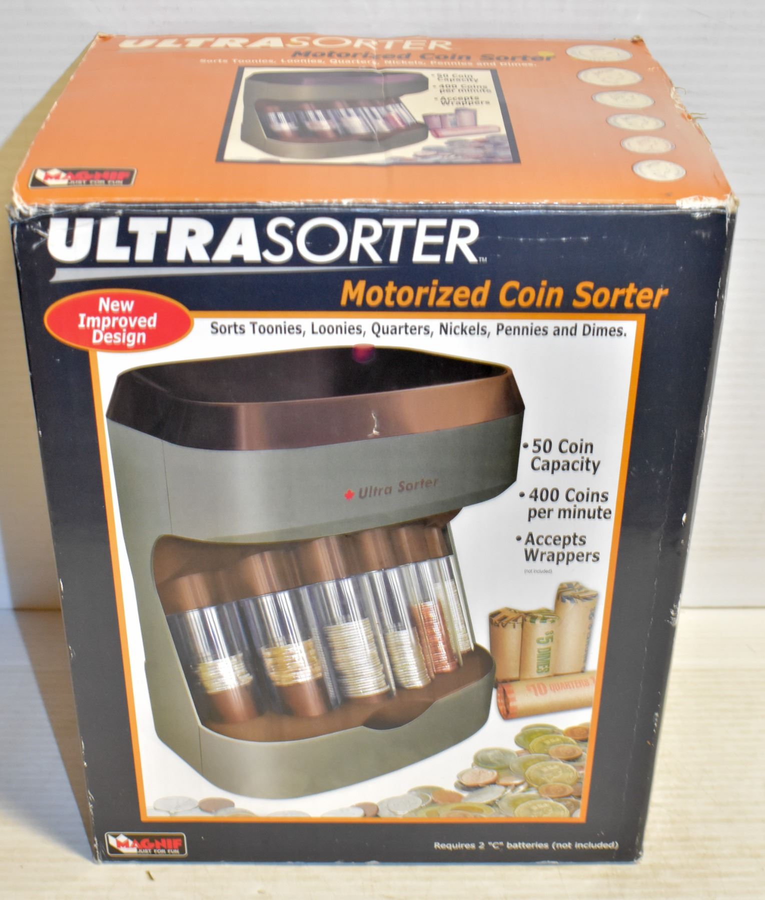 ULTRA SORTER MOTORIZED COIN SORTER IN BOX