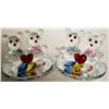 Image 1 : PAIR OF CRYSTAL VALENTINE BEARS