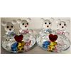 Image 1 : PAIR OF CRYSTAL VALENTINE BEARS