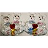 Image 1 : PAIR OF CRYSTAL VALENTINE BEARS