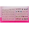 Image 1 : 12)  LOT OF 40 PAIRS OF HYPOALLERGENIC CRYSTAL