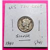 Image 1 : 23)  US .900 SIVER 1941 MERCURY 10 CENT COIN.