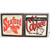 Image 1 : PAIR OF COFFEE & SEAFOOD KITCHEN PICTURES TOGETHER